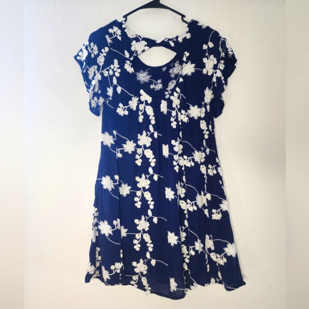 Altar'd State Willemstad navy embroidered dress